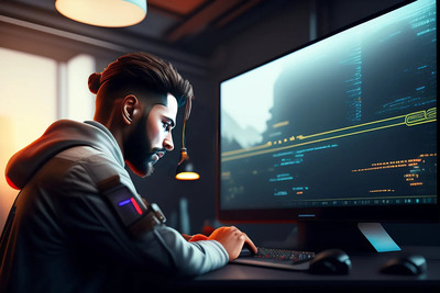 A developer in profile at a dark desk, reading glowing lines of code on a large monitor, standing in for this week's theme of reviewing what an agent actually built rather than trusting that it ran