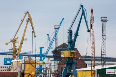 Collection of Cranes symbolizing Systems working together