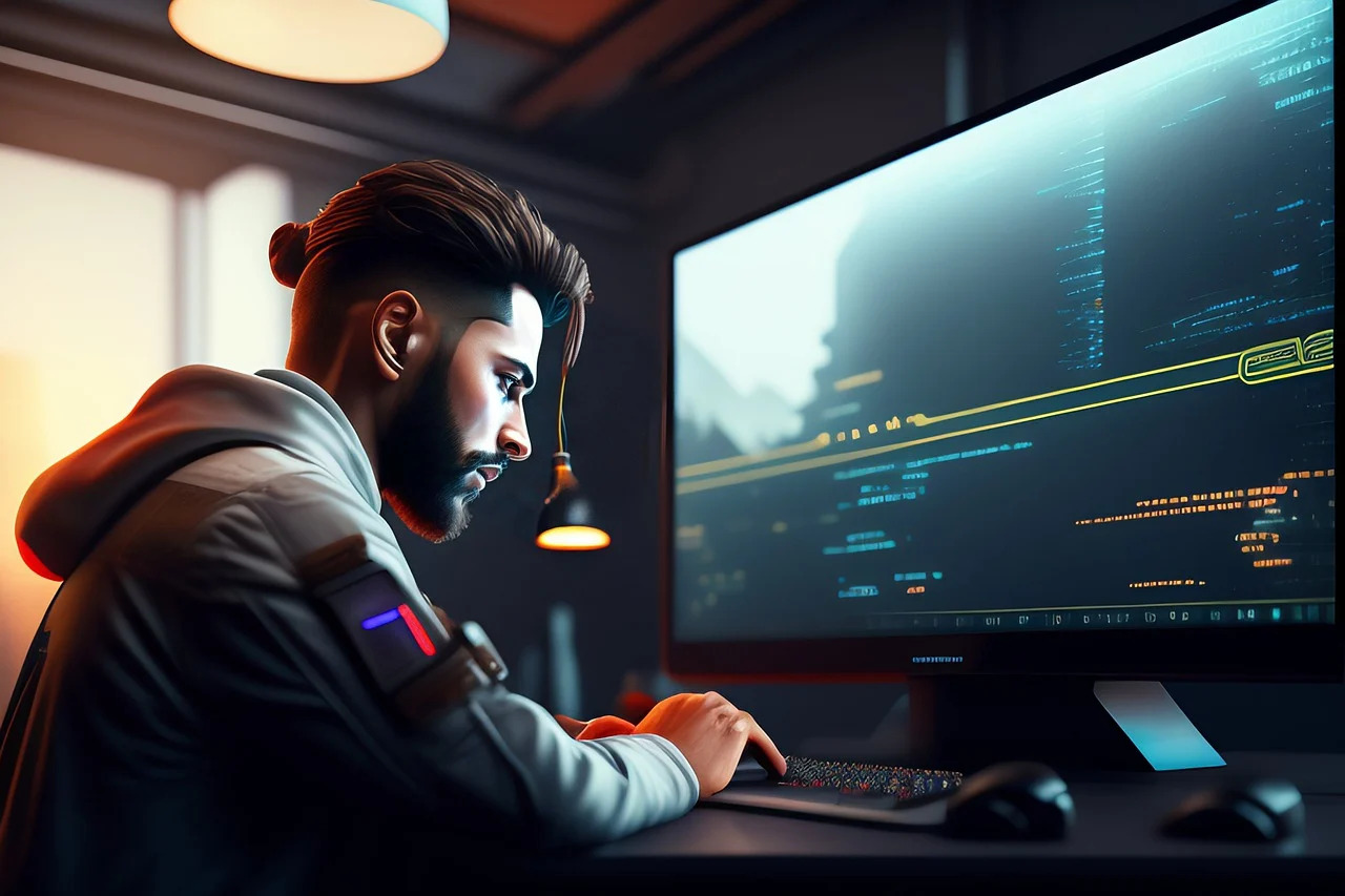 A developer in profile at a dark desk, reading glowing lines of code on a large monitor, standing in for this week's theme of reviewing what an agent actually built rather than trusting that it ran